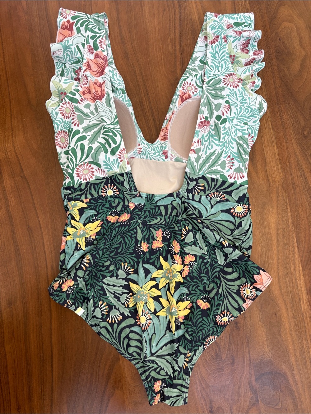 Summersalt The Ruffle Backflip one-piece swimsuit Morris & Co. heritage print 10 - Picture 5 of 8